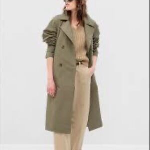 GAP New Olive Green Trench Coat L